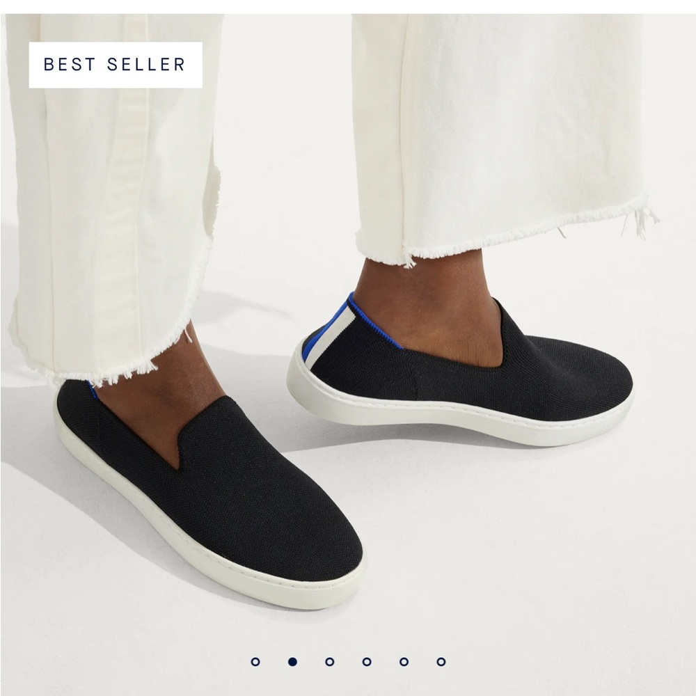 Rothy's Black and Blue Slip-On Flats